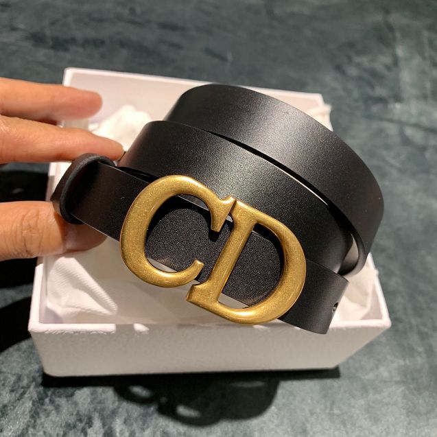 Dior original calfskin 20-40mm belt DR0007 black