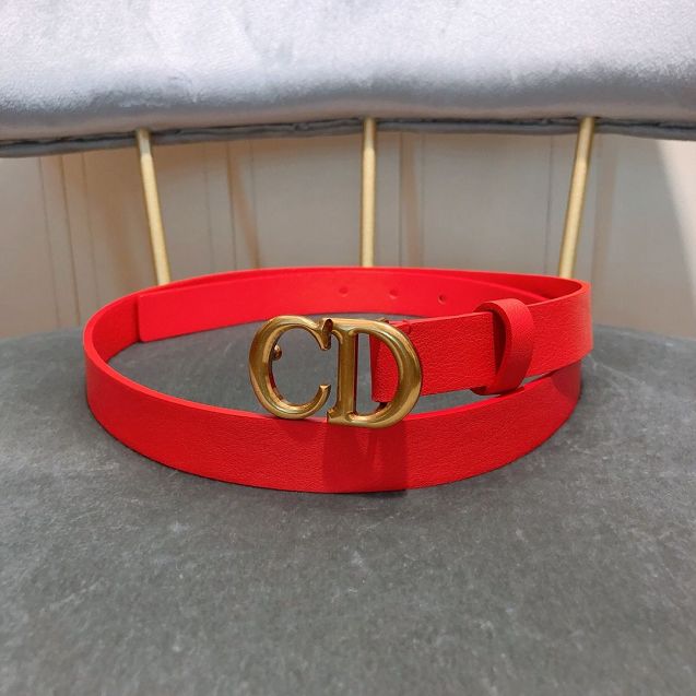 Dior original calfskin 20mm belt DR0009 red