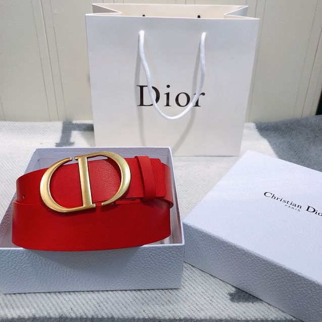 Dior original calfskin 30mm belt DR0006 red