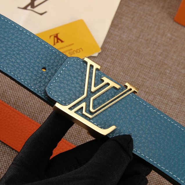 Louis vuitton original calfskin 40mm belt M0197 blue