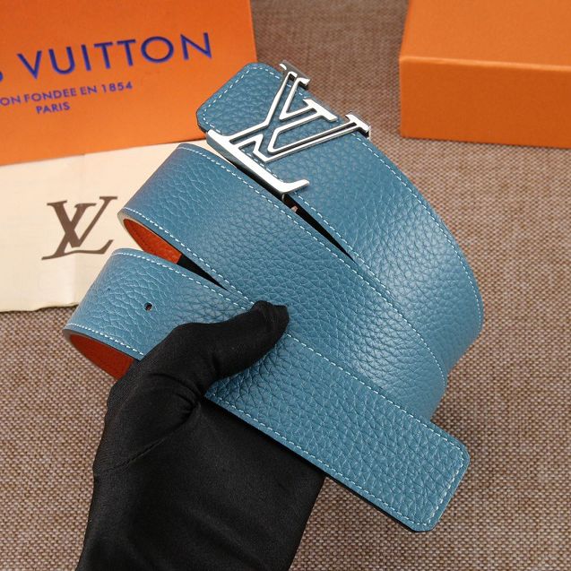 Louis vuitton original calfskin 40mm belt M0197 blue