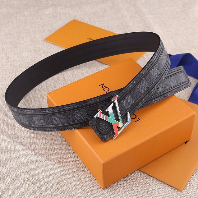 Louis vuitton original damier graphite 40mm belt M0203