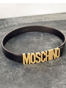 Moschino original calfskin 35mm belt black MS0001 black