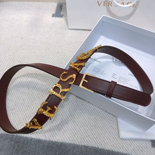 Vercase original calfskin 25mm belt VS0008 bordeaux