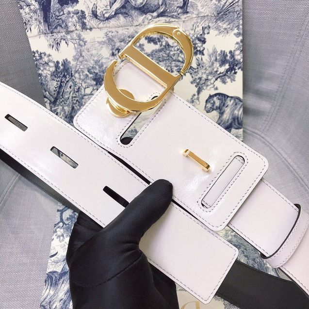 Dior original aged lambskin 45mm belt DR0012 white