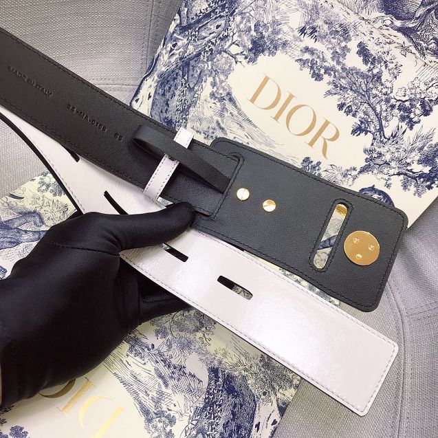 Dior original aged lambskin 45mm belt DR0012 white