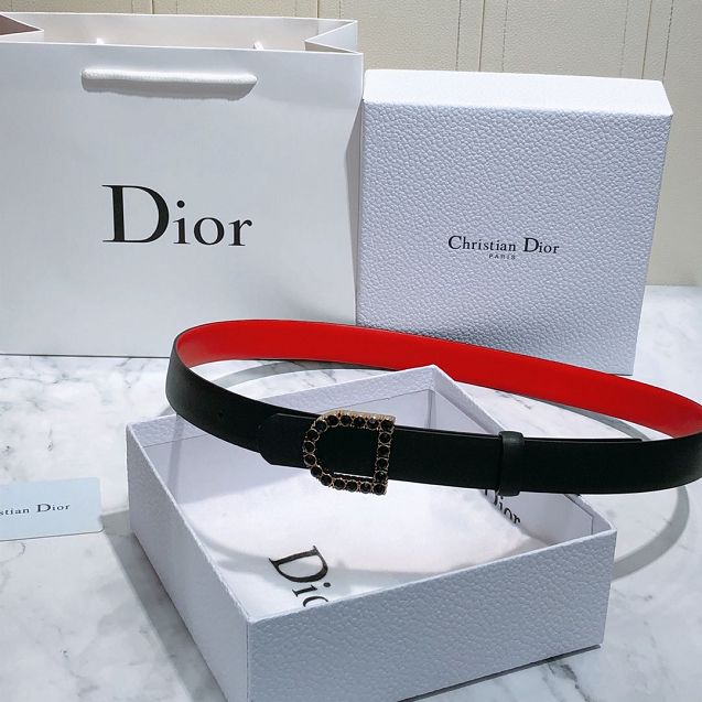 Dior original calfskin 25mm belt DR0015 