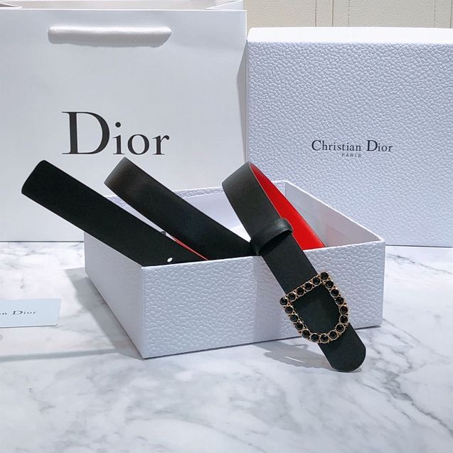 Dior original calfskin 25mm belt DR0015 