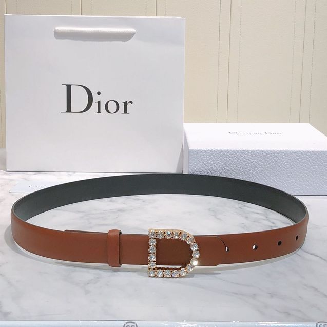 Dior original calfskin 25mm belt DR0015 