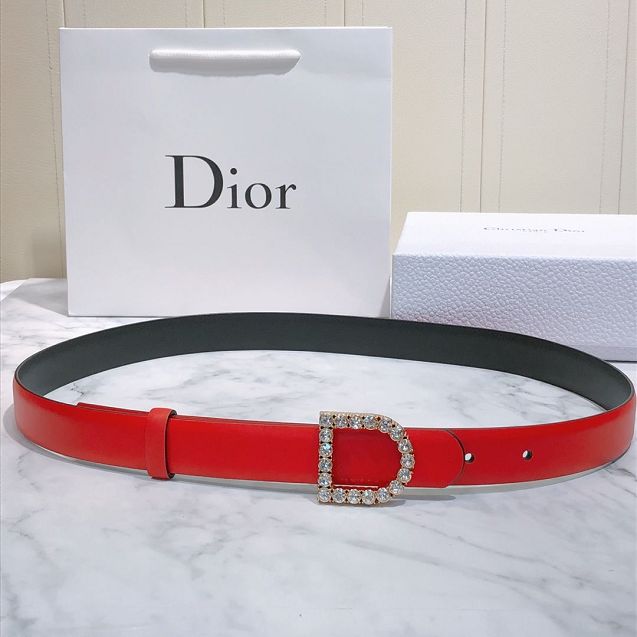 Dior original calfskin 25mm belt DR0015 