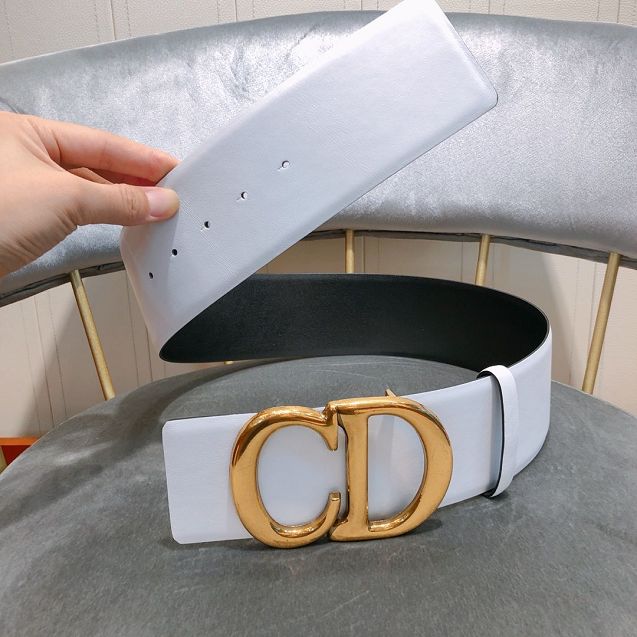 Dior original calfskin 70mm belt DR0015 white