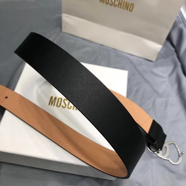 Moschino original calfskin 30mm belt black MS0002 
