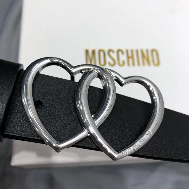 Moschino original calfskin 30mm belt black MS0002 