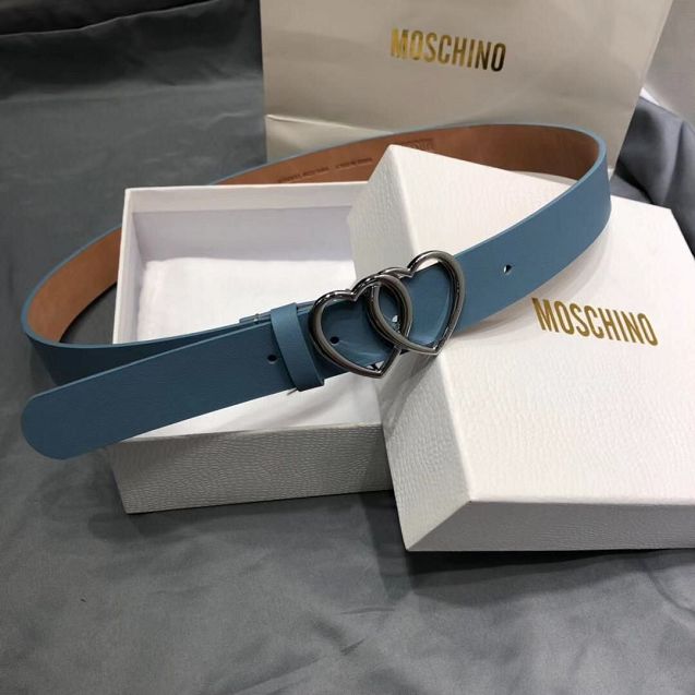 Moschino original calfskin 30mm belt black MS0002 