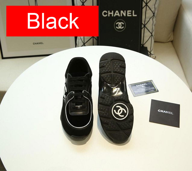 CC original suede&calfskin sneakers G34368 black