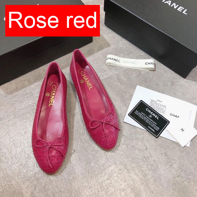 CC crocodile clafskin ballerinas G02819 rose red