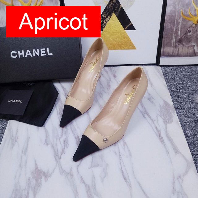 CC original calfskin pumps G34902 apricot