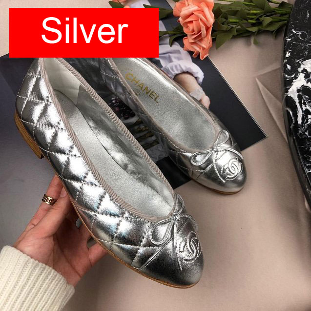 CC original lambskin ballerinas G26250 silver