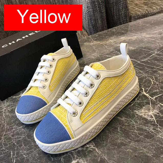 CC tweed sneakers G34364 yellow