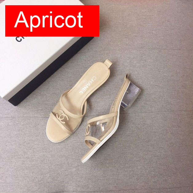 CC PVC&lambskin mules G34871 apricot