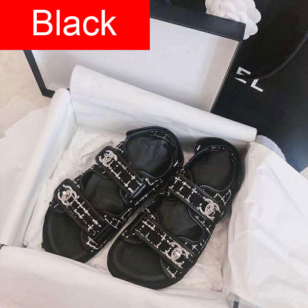 CC tweed sandals G34726 black