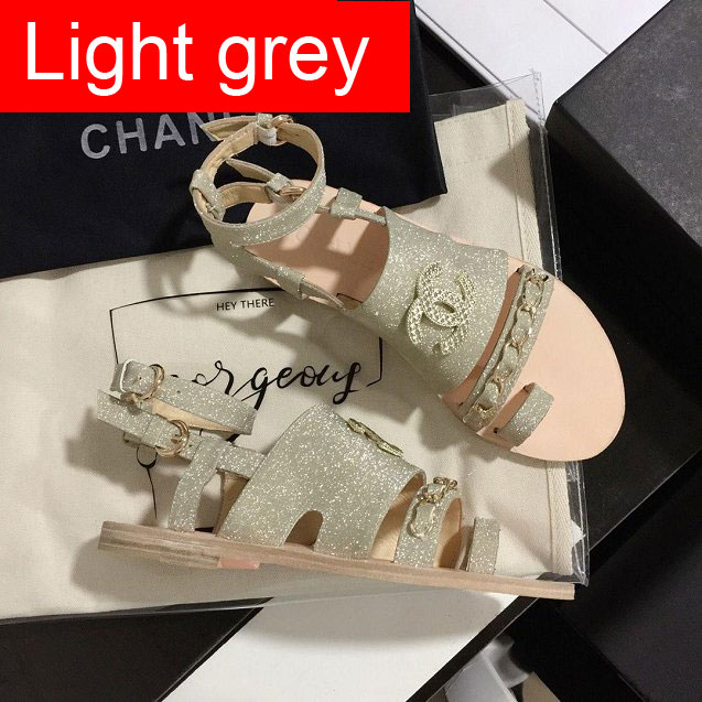 CC original calfskin sandals G34694 grey