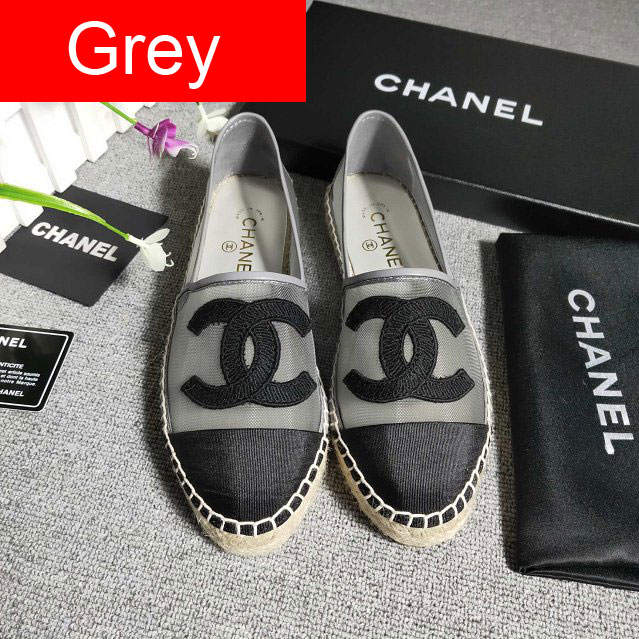 CC mesh & grosgrain espadrilles G34431 grey