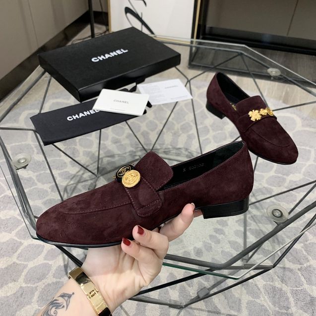 CC original suede loafers G36421 wine red