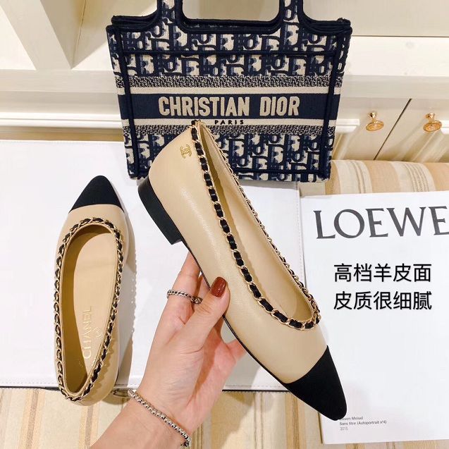 CC original lambskin&grosgrain flats G35788