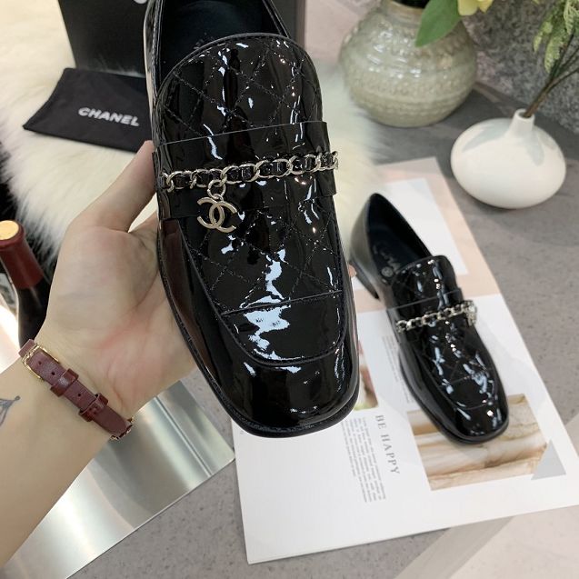 CC original patent calfskin loafers G36420 black