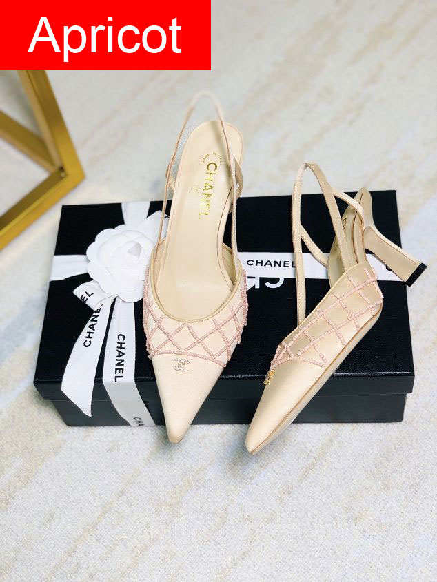 CC original silk&calfskin 65mm pumps G36355