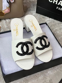 CC original lambskin&tweed 50mm heel sandals G35907