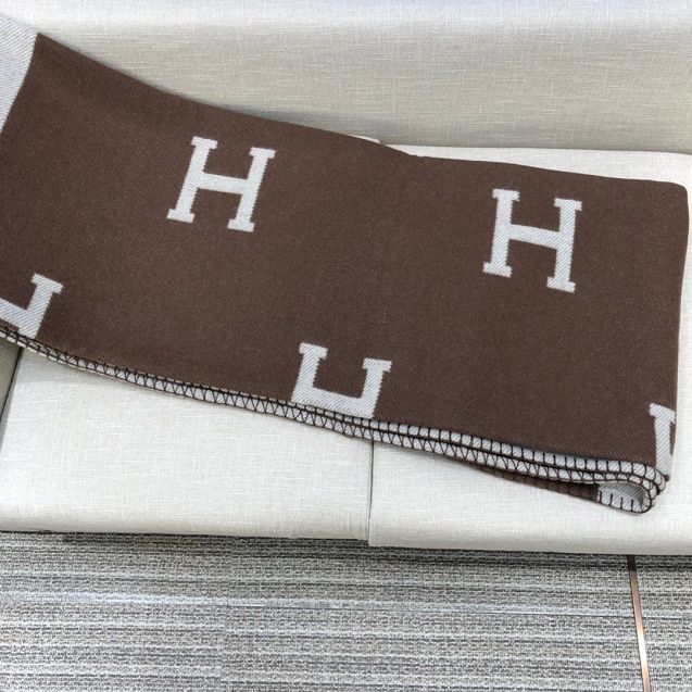 Hermes original cashmere avalon blanket HB064 khaki