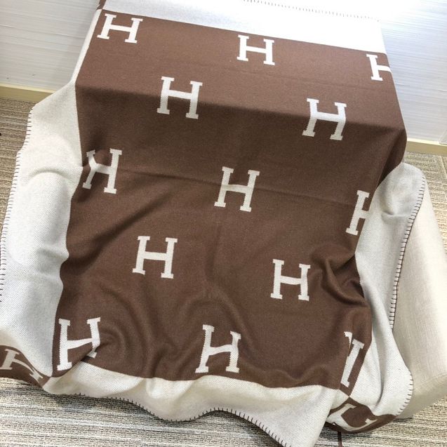 Hermes original cashmere avalon blanket HB064 khaki