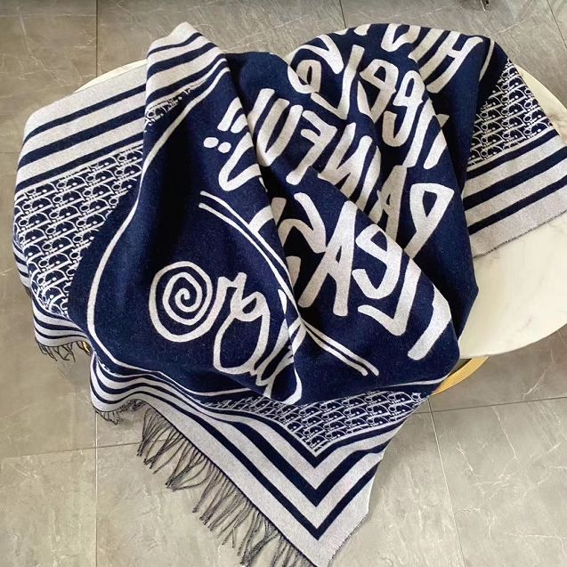 Dior original cashmere blanket DS0001 blue