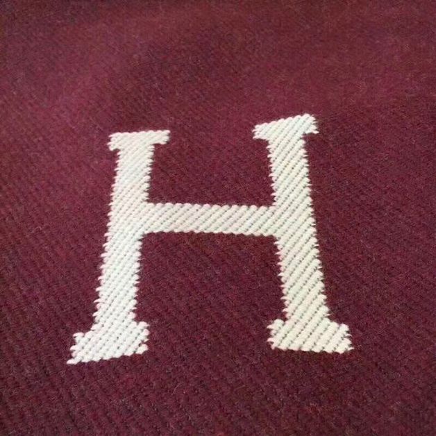 Hermes original wool avalon blanket HB0065 burgundy