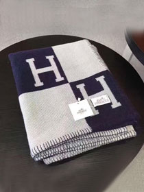 Hermes original wool avalon blanket HB0065 navy blue