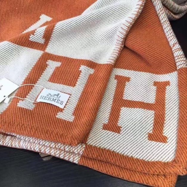 Hermes original wool avalon blanket HB0065 orange