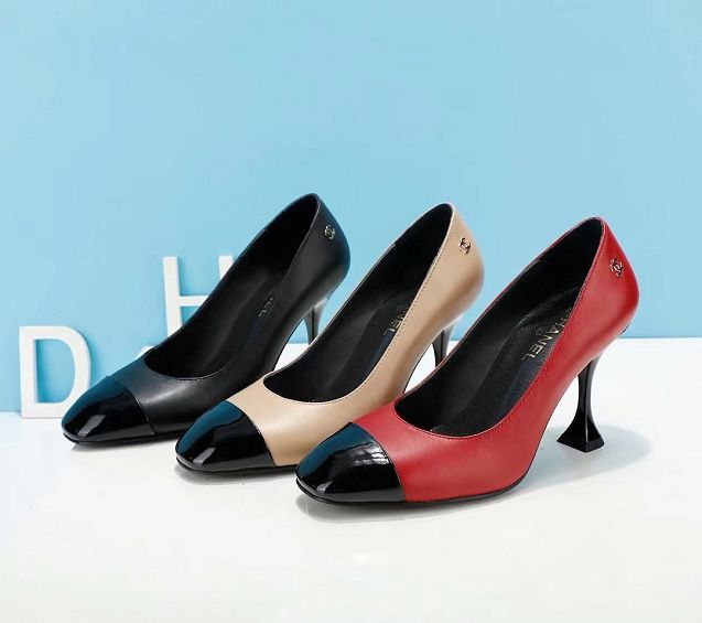 CC original calfskin 65mm heel pumps G35558