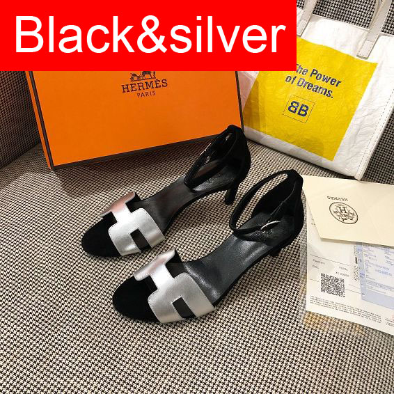 Hermes original calfskin 60mm sandal HS0058