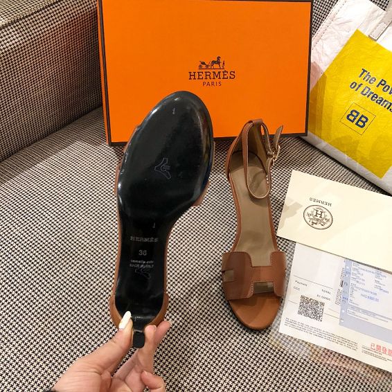 Hermes original calfskin 60mm sandal HS0058