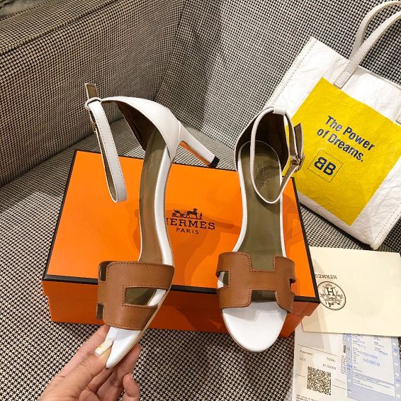 Hermes original calfskin 60mm sandal HS0058