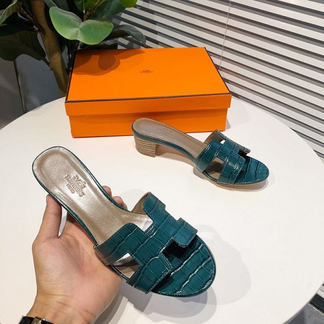 Hermes original crocodile calfskin 45mm sandal HS0045