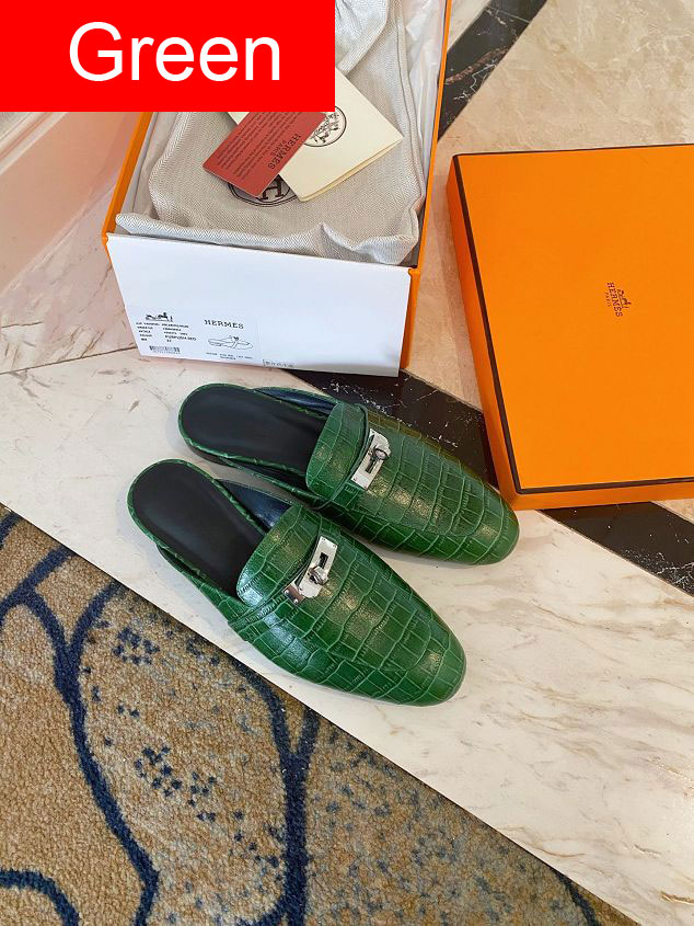 Hermes original crocodile calfskin mule HS0096