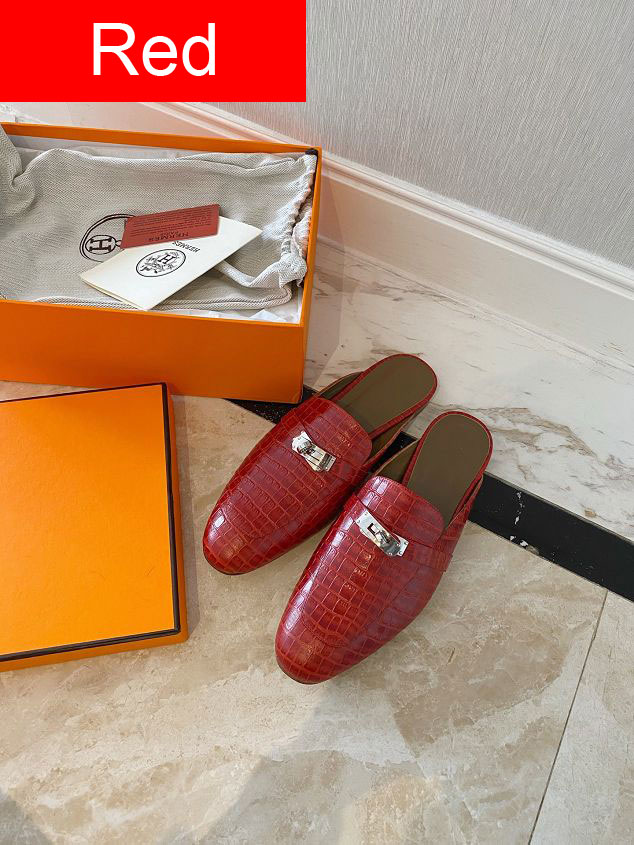 Hermes original crocodile calfskin mule HS0096