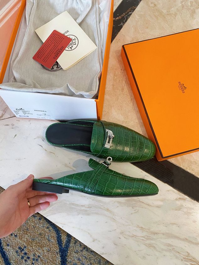 Hermes original crocodile calfskin mule HS0096