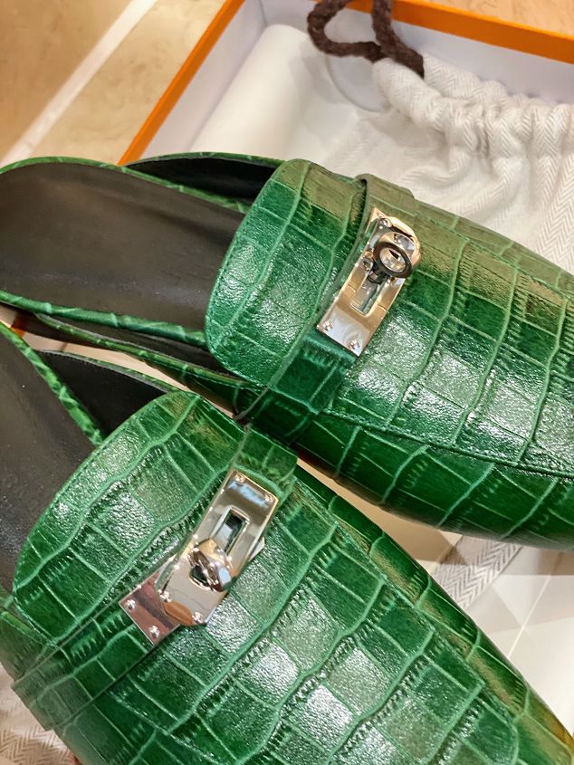 Hermes original crocodile calfskin mule HS0096