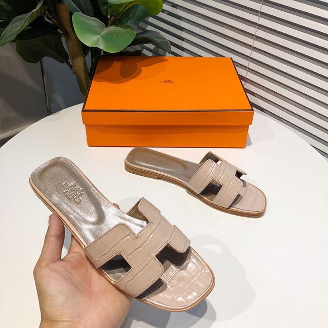 Hermes original crocodile calfskin sandal HS0044