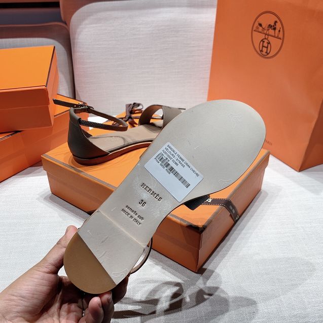 Hermes original epsom leather sandal HS0078