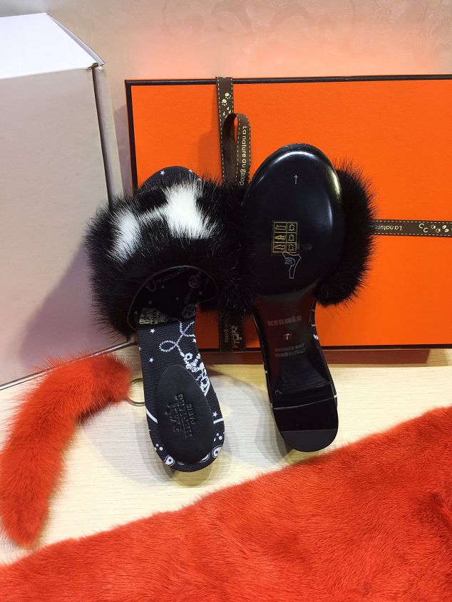 Hermes original mink 50mm sandal HS0092